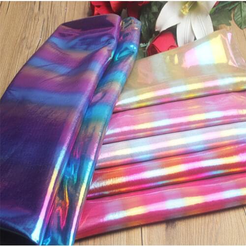 Stage cosplay stretchy lasering fabric thin Lycra fabric bronzing wedding decoration fabric DIY Dress 1 yard