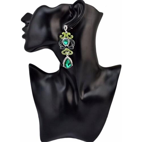 Elegant Ladies Water Drop Chandelier Earrings Rhinestone Long Big Crystal Bridal Dangle Drop Earrings For Wedding Party Jewelry