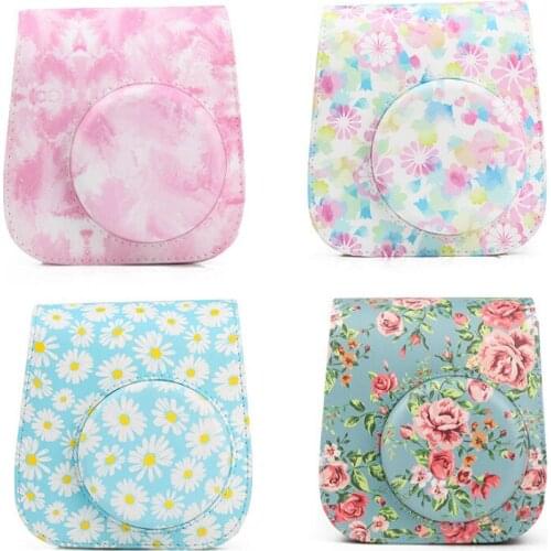 Fujifilm Instax Mini 11 9 8 Camera Bag Floral PU Leather Mini Film Instant Camera Shoulder Bag Protector Cover Case Pouch