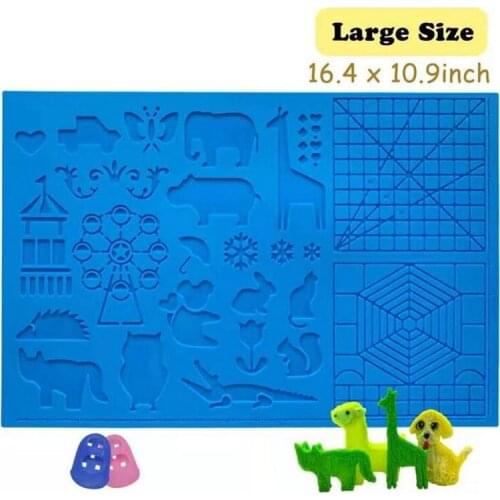 Geometric Silicone Drawing Mat 3D Printing Pen Design Mat 3D Pens Drawing Tools Copy Painting Template for Kids Gift