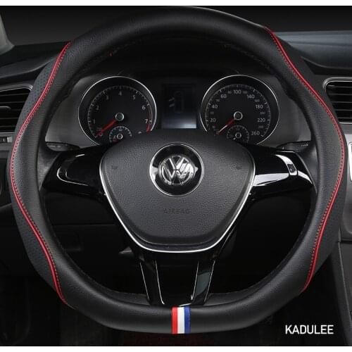 KADULEE Microfiber Leather Car Steering Wheel Cover For Ford Focus 2 3 MK2 Fiesta Fusion Mondeo MK4 Kuga Ranger F150