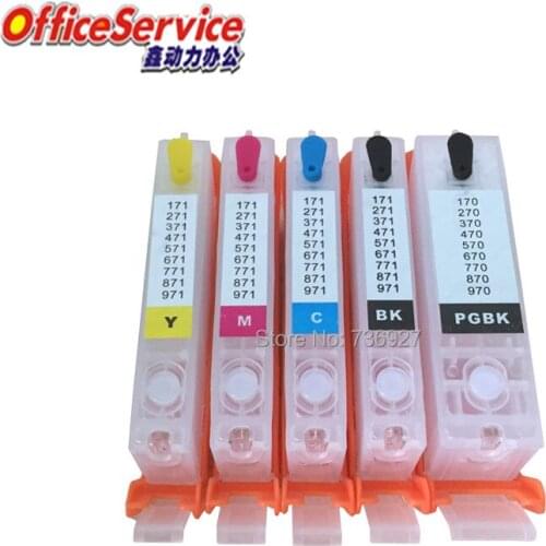 PGI-470 CLI-471 Refillable ink cartridge for canon PIXMA MG5740 MG6840 TS5040 TS6040 inkjet Printer with chip