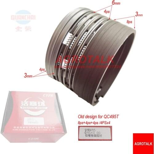 Piston rings kit for Quanchai QC495T (piston is with four grooves) , part number