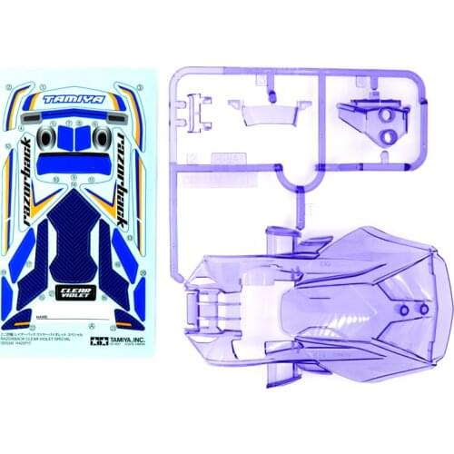1Set Tamiya Clear Violet Car Shell with Sticker for 95524 Razorback Mini 4WD Car Model (FM-A Chassis)