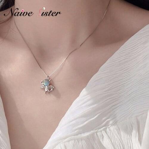Little Devil Pendant Necklaces for Women Girls Cute Crystal Jewelry Box Chain Jewellery Collarbone Chain Necklace Cool