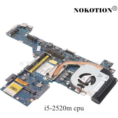 NOKOTION For DELL Latitude E6320 Laptop motherboard SR04A I5-2520M DDR3 with heatsink fan CN-0TXVMX 0TXVMX PAL70 LA-6611P