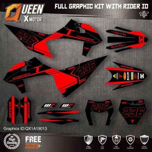 QUEEN X MOTOR Custom Team Graphics Decals 3M Stickers Kit For KTM 2019 2020 SX SXF , 2020 2021 EXC XC-W EXC-F 013