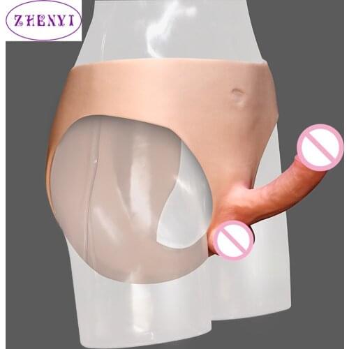 Wearable Dildo Panties For Lesbians Wear Pants Masturbation Device Strapon Realistic Dildo With Scrotal Adult Sex Toys For Women
