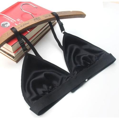 2021 New Silk Bra Double-sided Mulberry Silk Bra Thin Triangle Cup Underwear Small Breast Girl