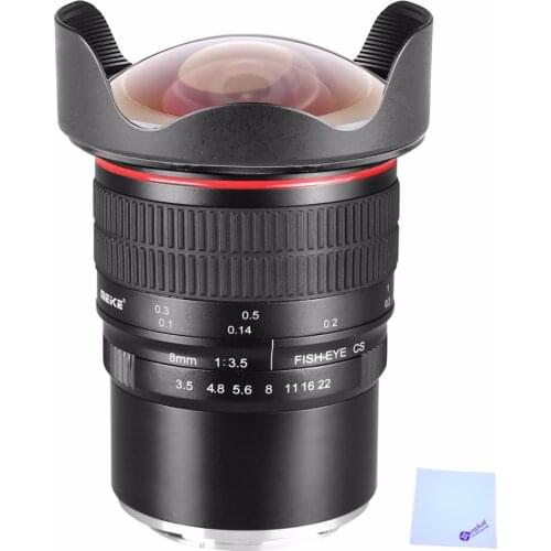 Meike 8mm f3.5 Fisheye Lens APS-C / Full-Frame for Panasonic Olympus Micro M4/3 Mount E-M1 E-M1 Mark II E-M5 E-M5 Mark II E-M10