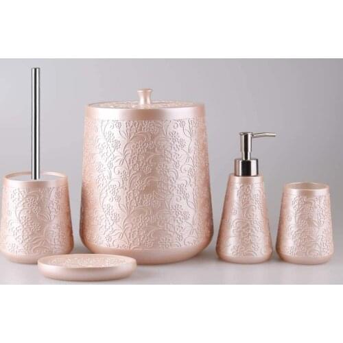 By Selim Flower Bathroom Set RoseGold
