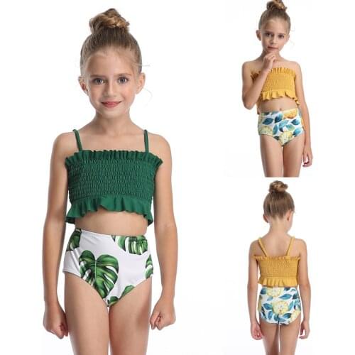 2021new Mother And Daughter Print Two Piece Swimsuit Matching Swimsuit Clothing Girls' Parent-child Split Two-piece Swimsuit