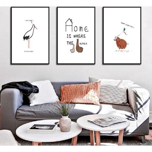 Self-adhesive Wall Sticker Minimalist Creative Simple Pen Animal Wall Art Living Room Background Wall Painting Home Decoration