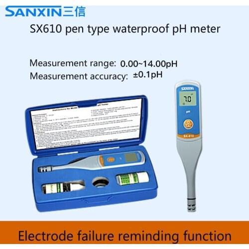 Shanghai Sanxin SX610 pen type pH acidity meter and matching electrode