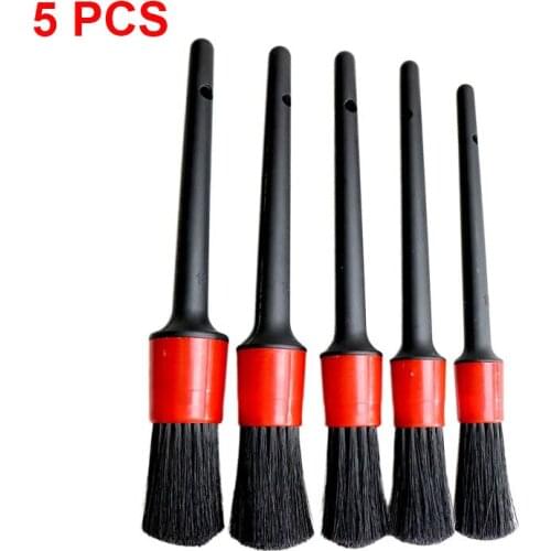5Pcs/set Car Detailing Cleaning Brush Auto Interior Exterior Cleaning Set Dashboard Air Outlet Window Wheel Car Wash Accessories