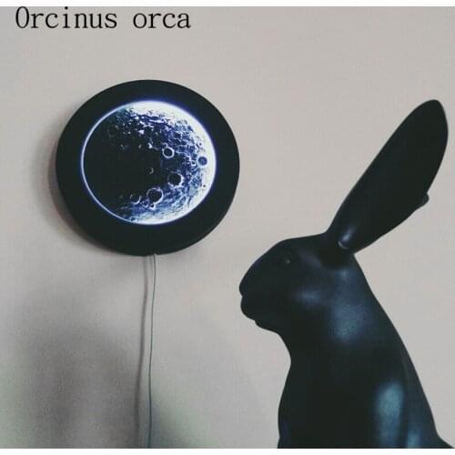 Modern simplified LED moon wall lamp The living room bedroom beautiful decoration creative Home Furnishing clock