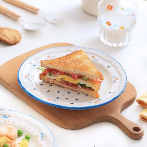 NordicTableware Dish Plate 2021 New Lovely Creative Tableware Ceramic White Steak Platos Family Cartoon Personality Small Fresh