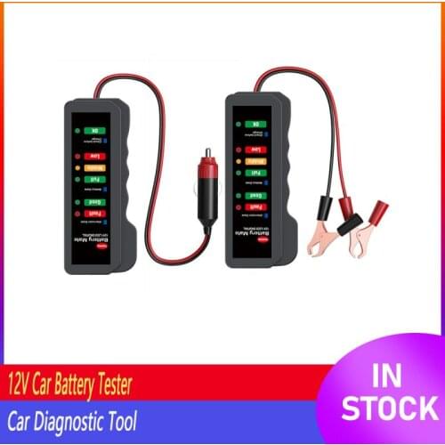 12V Car Auto Battery Tester Mini Car Battery Tester Diagnostic Tool Digital Alternator Tester 6 LED Lights Display Repair Tool