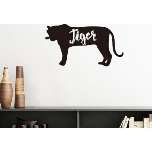 Tiger Black And White Animal Silhouette Removable Wall Sticker Art Decals Mural DIY Wallpaper for Room Decal
