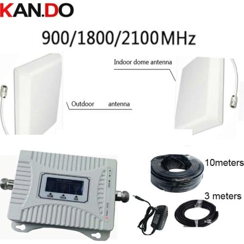 30m Cover Hall Corridor Use 2G 3G 4G Booster Set 900 1800 2100mhz Signal Repeater Set LTE Gsm Dcs 3G 4G Booster Panel Antenna