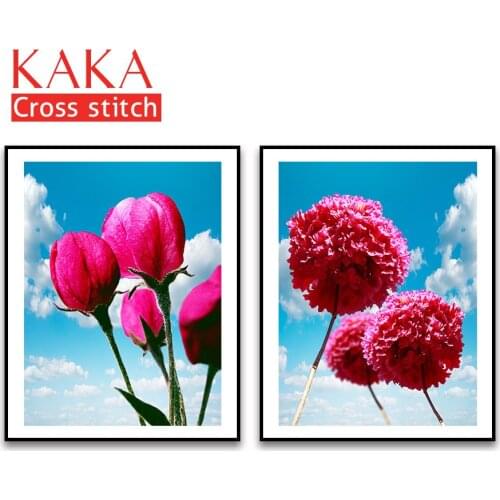 Cross stitch kits,Embroidery needlework sets with printed pattern,11CT-canvas for Home Decor Painting,Flowers Full NCKF120