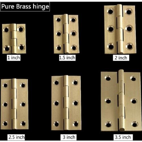 10PCS Jewelry wood boxes Furniture Hardware decor Brass Mini Hinges small kitchen furniture Cabinet accessories hinge
