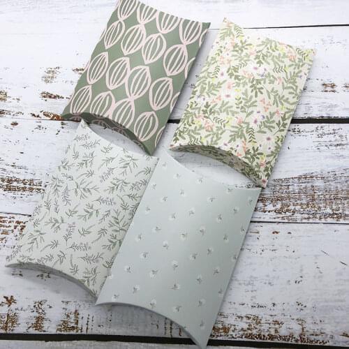 10pcs/lot Flower design Pillow Box Wedding Favor Gift Boxes Big size Pillow Dragees Box Wedding Party Decorations