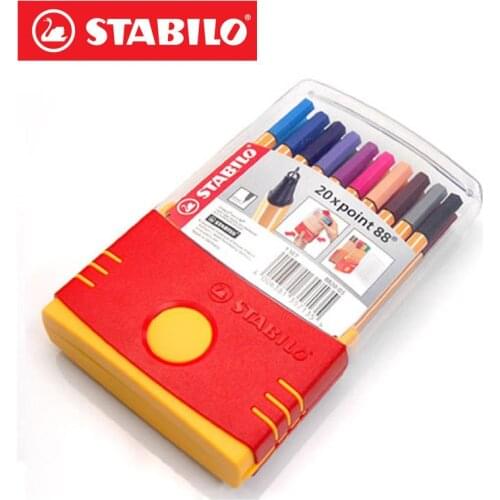 20colors Stabilo Point 88 Micron Fineliner Pen Sketch Marker Set 0.4mm Fine Point Art Drawing Pens Bullet Journal Supplies