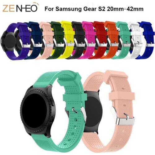42mm watchband Silicone strap For Samsung Gear S2 smart Watch 20mm straps Replacement wristband For Samsung Gear S2 Accessories
