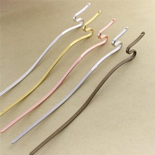 5pcs Copper Snake-Shaped God Stick Hair Stick Simple Hairpin Hairwear Diy Bridal Wedding Accessories Handmade Length 150mm