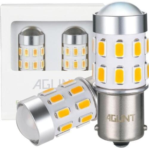 AGLINT 2PCS BA15S 1156 P21W PY21W Auto Exterior Light LED 5730 SMD 24LEDs For Car Turn Signal Light Parking Lamp Yellow 12-24V