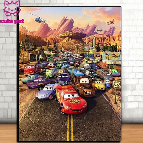 Full Round square Drill Animation Car 5D Diy Diamond Painting Cross Stitch Embroidery Autobots Mosaic Painting Kids Room Decor