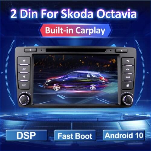 Android 10 Car Radio DVD For Skoda Octavia A7 2009-2015 Multimedia Video Player 8 inch Screen Navigation GPS Carplay USB 2 Din