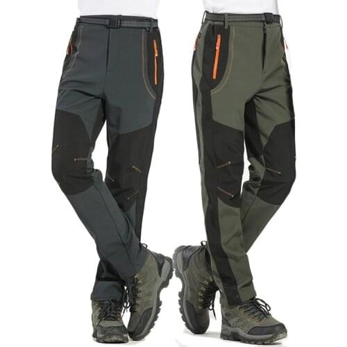 Autumn Winter Thick Warm Cargo Pants Men Casual Waterproof Windproof Soft Shell Fleece Trousers Tactical Military Work Pants 5XL