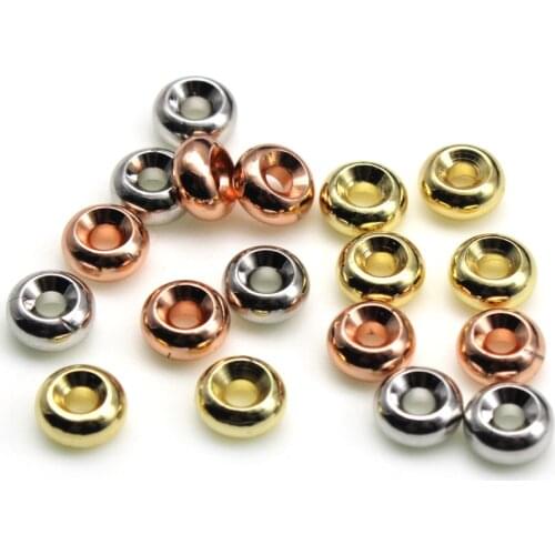 20pcs/lot 24K Gold Metal Pure Copper Beads Smooth Loose Spacer Beads For Jewelry Making DIY Bracelet Charms Jewelry Accessories