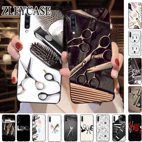 Air Stylist Scissors Brush switch Soft Phone Case For Samsung Galaxy A50 A10 A20 A20E A20S A30S A40 A51 A70 A30 A6 A7 A8 Case