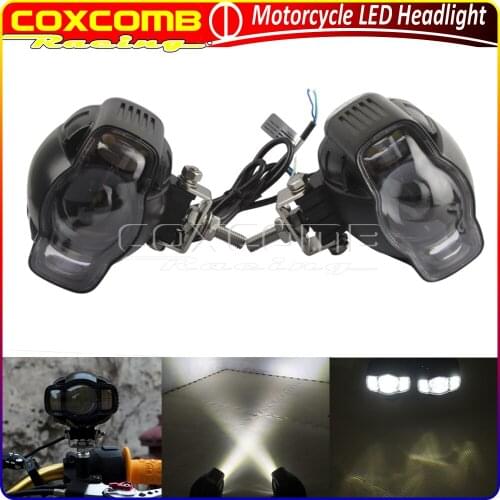 For Harley BMW R 1200 GS Chopper Bobber Kawasaki Yamaha Motorcycle 20W LED Headlight Spotlight USB Charge Fog Lights DRL Lamp