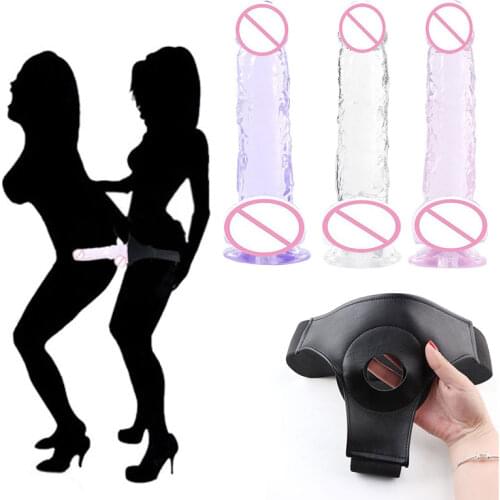 Adult Strap On Dildo Wear Pants Lesbian Masturbator Jelly Dildos Sex Toys For Woman Couples Gay Penis Anal Plug Erotic Sex Shop