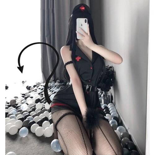 Erotic Lingerie Sexy Strapless Halter Neck Waist Waist Nurse Dress Short Skirt Uniform Set Corset Tube Latex Women Sheer Skirt