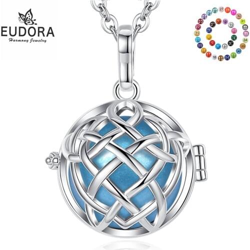 Eudora 18MM Harmony Celtic knot Bola Ball locket With Angel Caller Colorful Ringing Chime Ball Pendant Pregnancy Women Jewelry