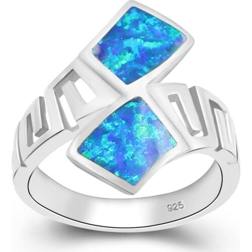Blue Fire Australian Opal Ring Size 7/8 RSCZ2580 Wholesale Women Jewelry Rings Special Party Wedding Gift