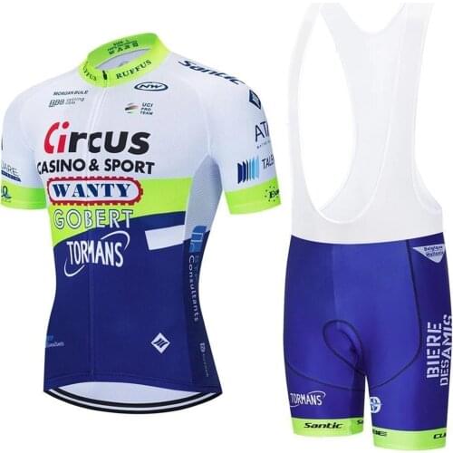 Circus Wanty cycling jersey sets summer men short sleeves bib shorts ropa ciclismo bike clothing team bicycle roadbike uniform