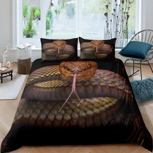 Terrorist Design Snake Bedding Set for King Size Cotton Bed Linen Bedclothes Bed Set 220x240 Luxury Bedding Sets Double Single