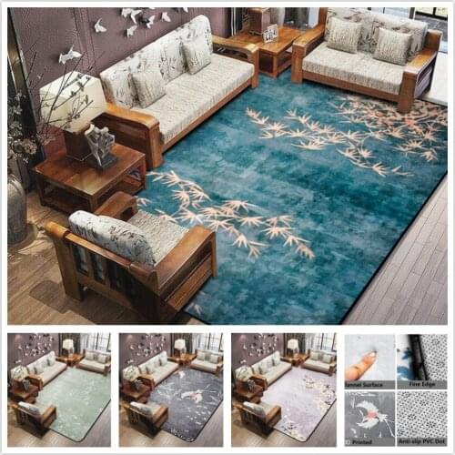 Plum Blossom Carpet For Home Living Room Area Rug Non-slip Bedroom Carpets Chinese Style Maple Floor Rugs Coffee Table Mats