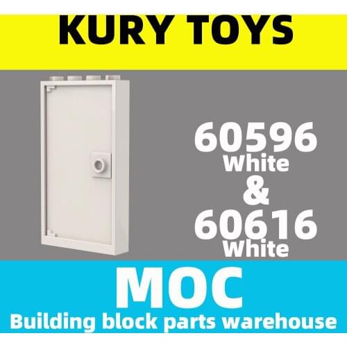 Kury Toys DIY MOC For 60596+60616 Building block parts For Door Frame 1 x 4 x 6 with Two Holes on Top and Bottom For Door-Window
