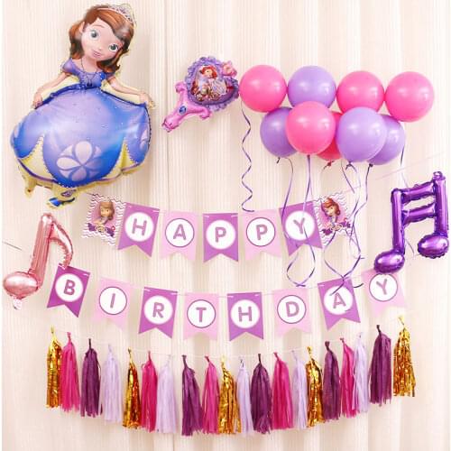 Hot DIY Birthday Party Background Decoration Foil Balloon Paper Banner Set Photo Backdrop prop Party Supplies