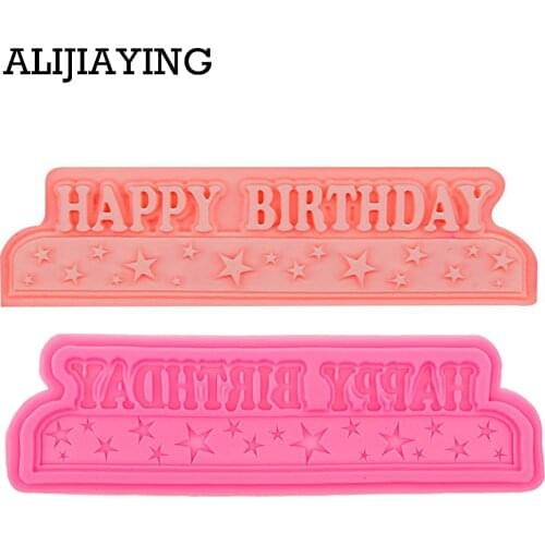 M0560 Letters HAPPY BIRTHDAY Silicone Mold Fondant Cake Decorating Tools Chocolate, Gumpaste Mold, Sugarcraft ,Kitchen Gadgets
