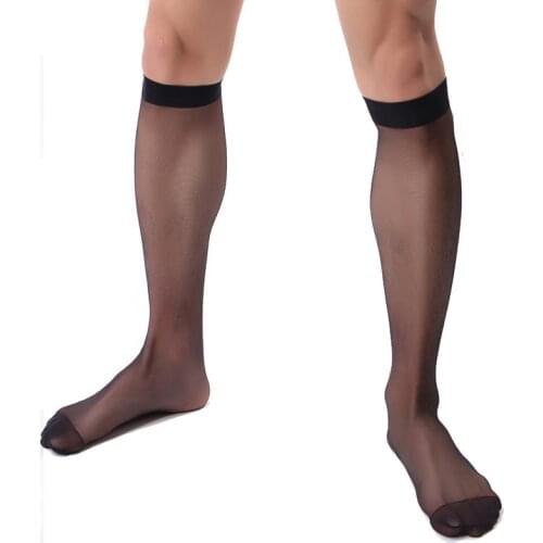Mens Socks Invisible Breathable Transparent Middle-length Shaping Stockings Socks Exotic Formal Wear Suit Men Sexy Transparent
