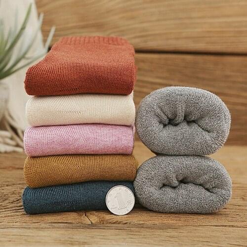 Socks, women, winter warmth, thick terry socks, cotton tube socks, ladies solid color towel socks