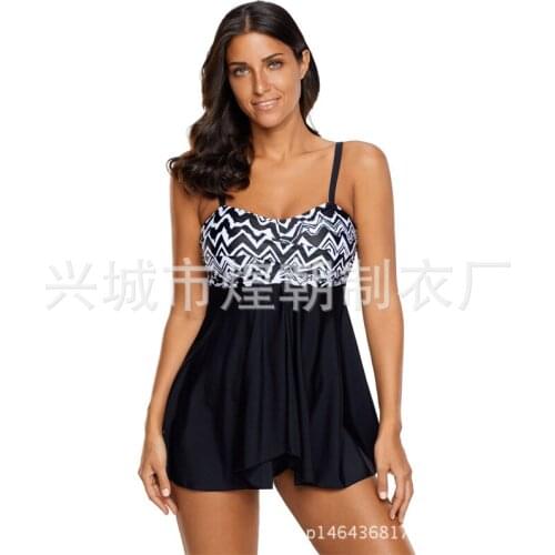 2020 New Printing One-Piece Swimming Suit Womens Fashion Sexy Skirt Ultra-Stretch Large Size European and American Swimsuits